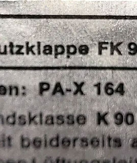 Brandschutzklappen mit Asbestverdacht PA-X 164