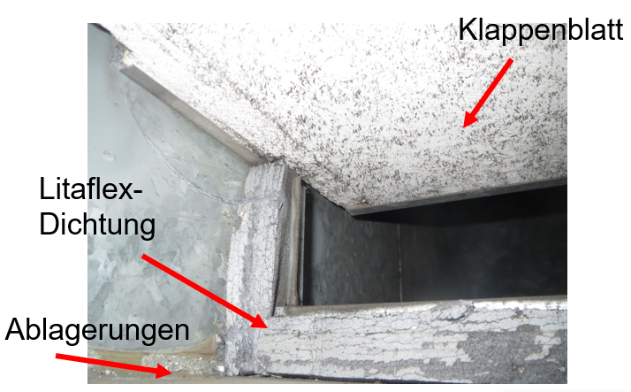 Brandschutzklappe mit Asbestverdacht